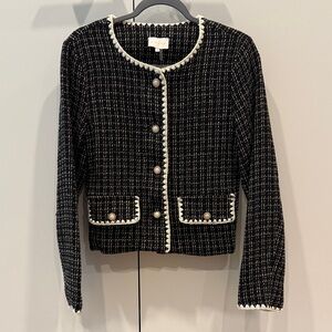 Entro Black and White Tweed Blazer